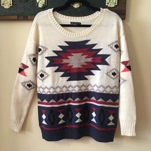 2/$25 American Eagle Western Motif Knit Sweater Size Small